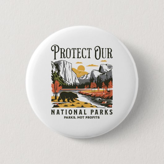 Badge Rond 5 Cm Protect Our National Parks Defund Doge Parks Not P (Devant)