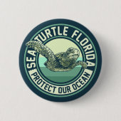 Badge Rond 5 Cm Protection contre les tortues marines (Devant)