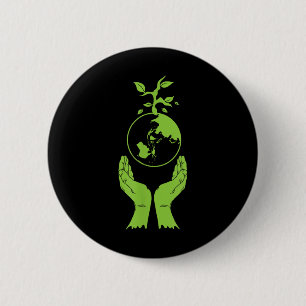 Badge Rond 5 Cm Protection de l'environnement Terre verte