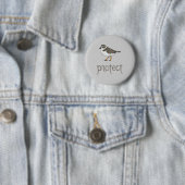 Badge Rond 5 Cm Protéger le Pluvier Siffleur (En situation)