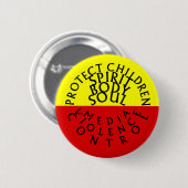 Badge Rond 5 Cm Protéger les enfants SpiritBodySoul Eng (Devant & derrière)