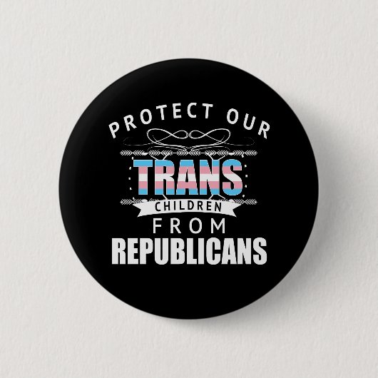 Badge Rond 5 Cm Protéger les enfants trans (Devant)
