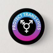 Badge Rond 5 Cm Protéger les vies trans (Devant)