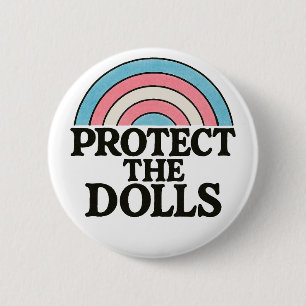 Badge Rond 5 Cm Protéger l'illustration de l'indicateur Dolls Tran