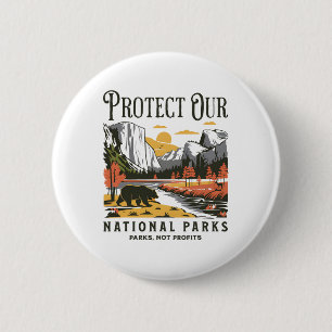 Badge Rond 5 Cm Protéger nos parcs nationaux Défundre Doge Parcs e