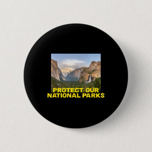 Badge Rond 5 Cm Protéger nos parcs nationaux - Randonnée