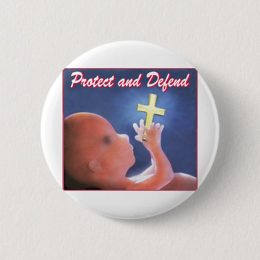 Badge Rond 5 Cm Protégez et défendez (Devant)