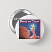 Badge Rond 5 Cm Protégez et défendez (Devant & derrière)