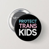 Badge Rond 5 Cm Protégez les enfants trans. Bouton (Devant & derrière)