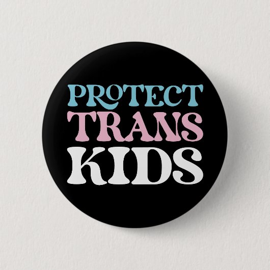 Badge Rond 5 Cm Protégez les enfants trans. Bouton (Devant)