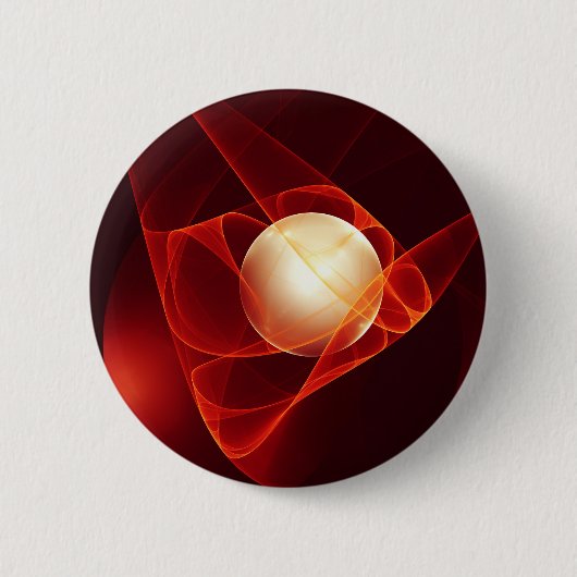 Badge Rond 5 Cm Protégez-vous, Art Abstrait Rouge Fractal Moderne (Devant)