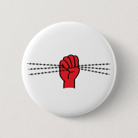 Badge Rond 5 Cm Protesse du symbole avec du fil barbelé. Pavillon  (Devant)