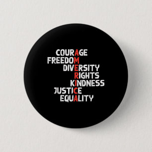 Badge Rond 5 Cm Protestation Amérique Courage Liberté Droits Résis