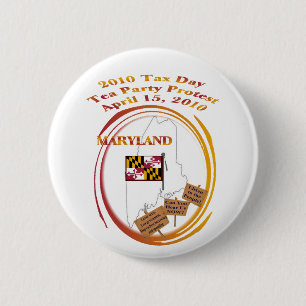 Badge Rond 5 Cm Protestation de thé de jour d'impôts du Maryland