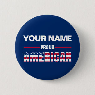 Badge Rond 5 Cm Proud American Personalized