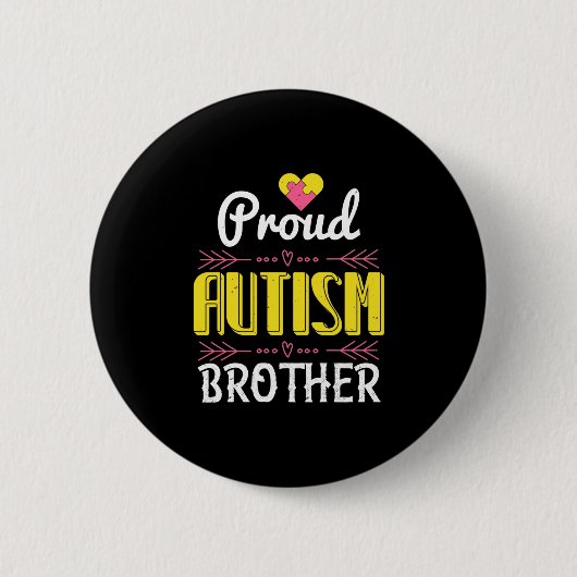 Badge Rond 5 Cm Proud Autism Brother-01 (Devant)