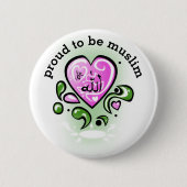 Badge Rond 5 Cm proud to be muslim (Devant)