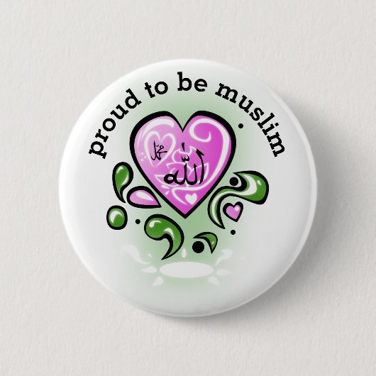 Badge Rond 5 Cm proud to be muslim (Devant)