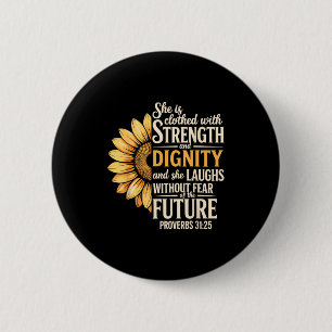 Badge Rond 5 Cm Proverbe 31_25 verset biblique chrétien Proverbe 3