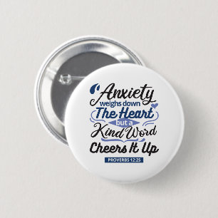 Badge Rond 5 Cm Proverbes 12:25 Verset de la Bible – Art de mots g