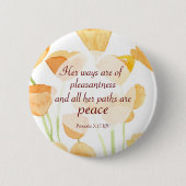 Badge Rond 5 Cm Proverbes Bible Scripture Californie Poppies (Devant)