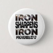 Badge Rond 5 Cm Proverbs 27-17 Iron sharpens Iron (Devant)