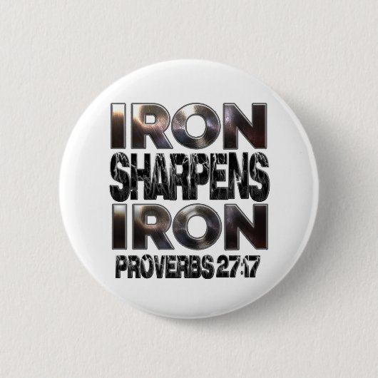 Badge Rond 5 Cm Proverbs 27-17 Iron sharpens Iron (Devant)
