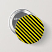 Badge Rond 5 Cm prudence rayures noires jaunes en construction (Devant & derrière)