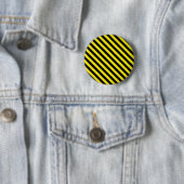 Badge Rond 5 Cm prudence rayures noires jaunes en construction (En situation)