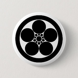 Badge Rond 5 Cm Prunier umebachi dans un cercle