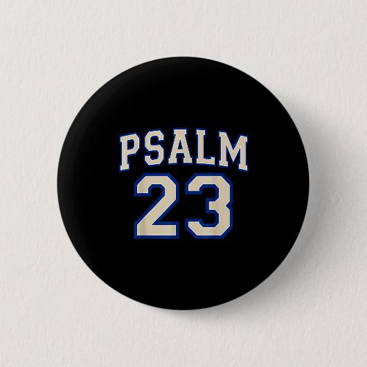 Badge Rond 5 Cm Psalm 23 Christian Faith Ivory And Blue Varisty Le (Devant)