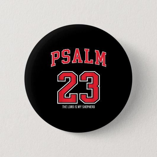 Badge Rond 5 Cm Psalm 23 The Lord Is My Shepherd Christian Footbal (Devant)