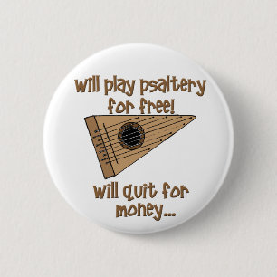 Badge Rond 5 Cm Psaltery de jeu pour libre