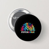 Badge Rond 5 Cm Psych Infirmière Tie Dye Infirmière Santé mentale  (Devant & derrière)