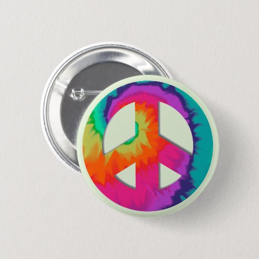 Badge Rond 5 Cm Psychedelic Peace (Devant & derrière)