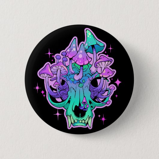 Badge Rond 5 Cm Psychedelic skull (Devant)
