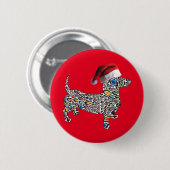 Badge Rond 5 Cm Psychédélique-Cheetah-Doxie-Père Noël (Devant & derrière)