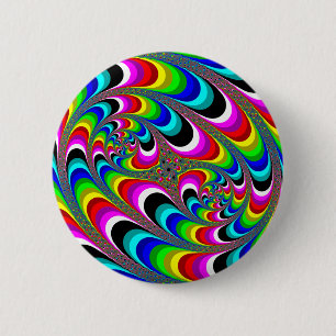 Badge Rond 5 Cm Psychédélique - Fractale
