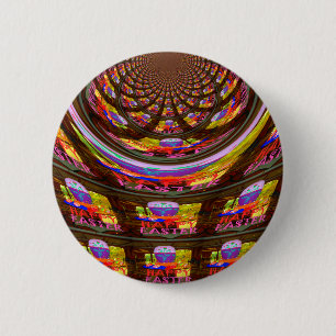 Badge Rond 5 Cm Psychédélique Pâques Kaleidoscope Art