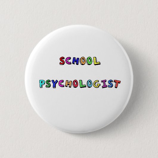 BADGE ROND 5 CM PSYCHOLOGUE D'ÉCOLE (Devant)