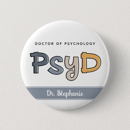 Badge Rond 5 Cm Psychologue PsyD sur mesure (Devant)