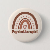 Badge Rond 5 Cm Psychothérapeute Boho Rainbow (Devant)