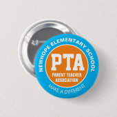 Badge Rond 5 Cm PTA Parent Teacher Association (Devant & derrière)