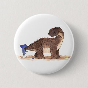Badge Rond 5 Cm Pteranodon et Camarasaurus