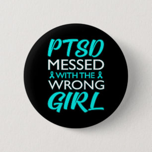 Badge Rond 5 Cm Ptsd Messed Avec Le Ruban De Sensibilisation Des F