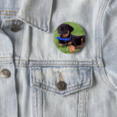 Badge Rond 5 Cm pubs de rottweiler (En situation)