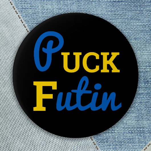 Badge Rond 5 Cm Puck Foutine Ukraine soutient la solidarité ukrain