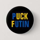 Badge Rond 5 Cm Puck Futin Ukraine Support Ukrainian  (Devant)