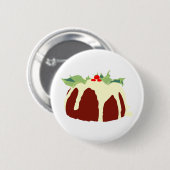 Badge Rond 5 Cm Pudding de Noël (Devant & derrière)