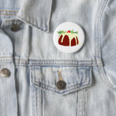 Badge Rond 5 Cm Pudding de Noël (En situation)